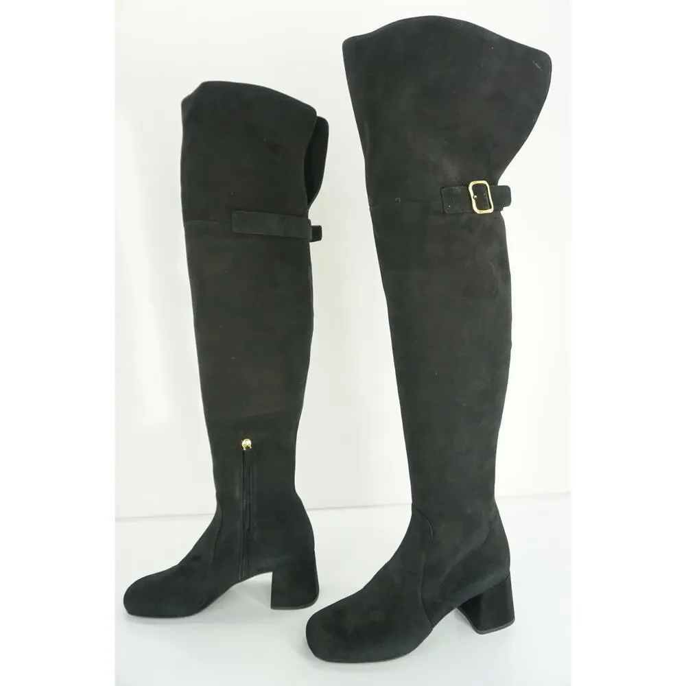 Prada black suede